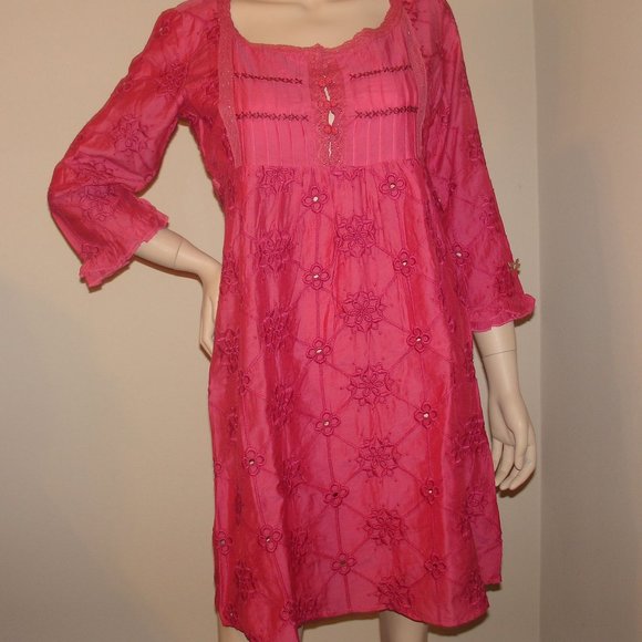 Odd Molly New Embroidered Ruffled Sleeve Tie Back Dress 1 (Small), 3 (Large) - Picture 6 of 6